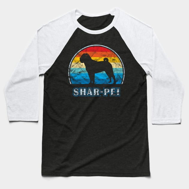 Shar-Pei Vintage Design Dog Baseball T-Shirt by millersye